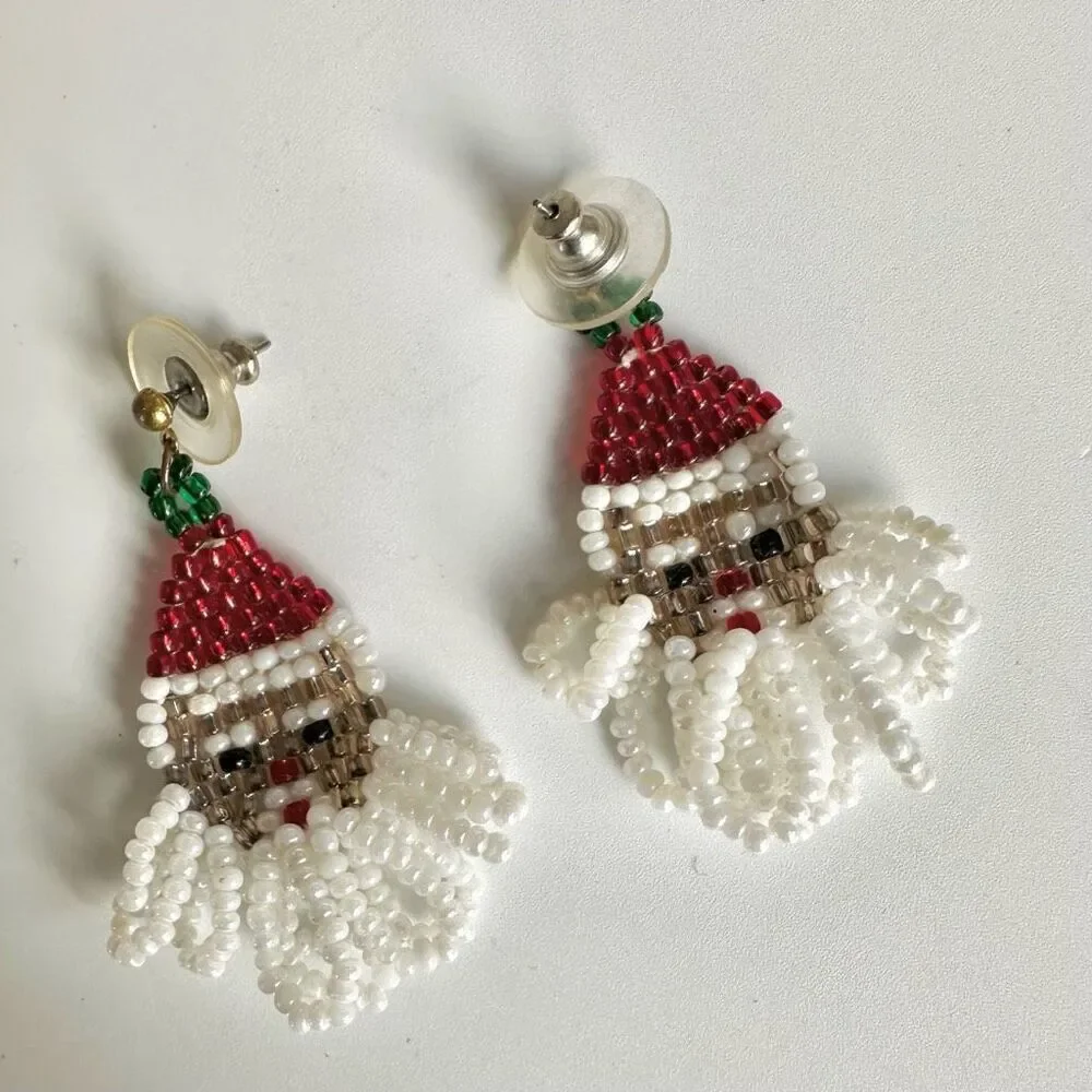 Beaded Santa Claus earrings